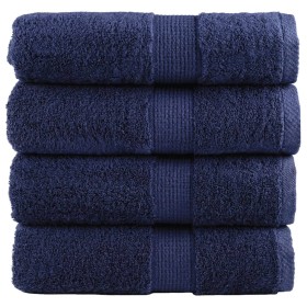 Guest towels 4 units 100% cotton navy blue 30x50cm 600gsm by , Towels - Ref: Foro24-137255, Price: 14,99 €, Discount: %