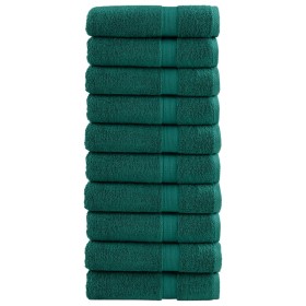 Toallas de mano 10 uds 100% algodón verde 50x100 cm 600 gsm de , Toallas - Ref: Foro24-137331, Precio: 61,41 €, Descuento: %