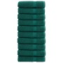 Toallas de mano 10 uds 100% algodón verde 50x100 cm 600 gsm de , Toallas - Ref: Foro24-137331, Precio: 61,38 €, Descuento: %