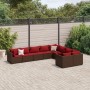 Gartensofagarnitur 9-teilig mit braunen Kissen aus synthetischem Rattan. von , Gartensets - Ref: Foro24-3308317, Preis: 544,1...