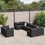 Gartensofa-Set mit 9-teiligen Kissen aus schwarzem Kunststoff-Rattan. von , Gartensets - Ref: Foro24-3308299, Preis: 717,59 €...