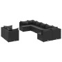 Gartensofa-Set mit 9-teiligen Kissen aus schwarzem Kunststoff-Rattan. von , Gartensets - Ref: Foro24-3308299, Preis: 717,59 €...