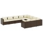 Gartensofa-Set, 10-teilig, mit braunen Kissen aus synthetischem Rattan. von , Gartensets - Ref: Foro24-3308329, Preis: 592,17...