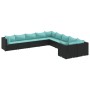 Gartensofa-Set und Kissen, 10-teilig, aus schwarzem Kunststoff-Rattan. von , Gartensets - Ref: Foro24-3308348, Preis: 711,99 ...