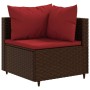 Gartensofagarnitur 9-teilig mit braunen Kissen aus synthetischem Rattan. von , Gartensets - Ref: Foro24-3308301, Preis: 534,3...