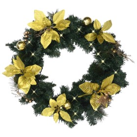 Christmas wreath with green PVC and 60 cm LED lights by vidaXL, Christmas lights - Ref: Foro24-320974, Price: 28,71 €, Discou...