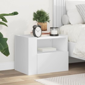 White wall-mounted bedside table 45x30x35 cm by , Nightstands - Ref: Foro24-848311, Price: 55,49 €, Discount: %