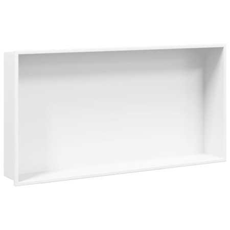 Shower niche in matte white stainless steel 62x32x9 cm by , Shower walls and screens - Ref: Foro24-4005131, Price: 92,34 €, D...