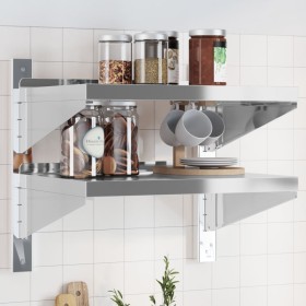 Stainless steel silver wall shelf 50x40x60 cm by , Shelves and shelves - Ref: Foro24-30315, Price: 49,42 €, Discount: %