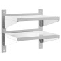 Stainless steel silver wall shelf 50x40x60 cm by , Shelves and shelves - Ref: Foro24-30315, Price: 49,44 €, Discount: %