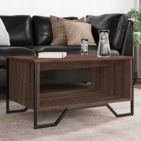 Mesa de centro madera de ingeniería marrón roble 75x51x40 cm de , Mesas de centro - Ref: Foro24-848488, Precio: 60,99 €, Desc...