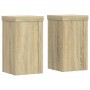 Plant stands 2 units oak wood Sonoma 10x10x18 cm by , Pot stands - Ref: Foro24-852881, Price: 21,14 €, Discount: %