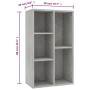 Gray plywood shelving/sideboard 50x25x80 cm by vidaXL, Bookcases and shelves - Ref: Foro24-800166, Price: 41,83 €, Discount: %