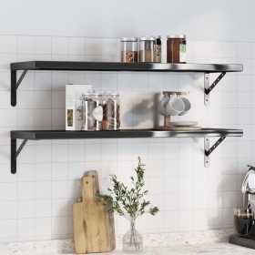 Wall shelves 2 units stainless steel black 100x30 cm by , Shelves and shelves - Ref: Foro24-3214512, Price: 75,64 €, Discount: %