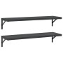 Estantes de pared 2 uds acero inoxidable negro 100x30 cm de , Estantes y estanterías - Ref: Foro24-3214512, Precio: 77,13 €, ...