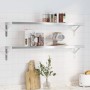 Wall shelves 2 units stainless steel silver 100x23.5 cm by , Shelves and shelves - Ref: Foro24-3214504, Price: 59,59 €, Disco...