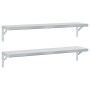 Wall shelves 2 units stainless steel silver 100x23.5 cm by , Shelves and shelves - Ref: Foro24-3214504, Price: 59,59 €, Disco...