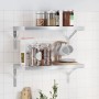 Wall shelves 2 units stainless steel silver 50x23.5 cm by , Shelves and shelves - Ref: Foro24-3214510, Price: 46,97 €, Discou...