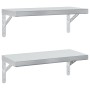 Wall shelves 2 units stainless steel silver 50x23.5 cm by , Shelves and shelves - Ref: Foro24-3214510, Price: 47,99 €, Discou...