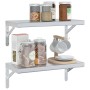 Wall shelves 2 units stainless steel silver 50x23.5 cm by , Shelves and shelves - Ref: Foro24-3214510, Price: 47,99 €, Discou...