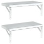 Wall shelves 2 units stainless steel silver 50x23.5 cm by , Shelves and shelves - Ref: Foro24-3214510, Price: 47,99 €, Discou...