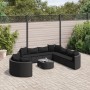 Set of garden sofas and cushions 10 pieces synthetic black rattan by , Garden sets - Ref: Foro24-3308411, Price: 695,71 €, Di...