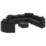 Set of garden sofas and cushions 10 pieces synthetic black rattan by , Garden sets - Ref: Foro24-3308411, Price: 695,71 €, Di...