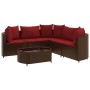 Set of 6 garden sofas and brown synthetic rattan cushions by , Garden sets - Ref: Foro24-3308397, Price: 365,76 €, Discount: %