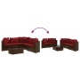 Set of 6 garden sofas and brown synthetic rattan cushions by , Garden sets - Ref: Foro24-3308397, Price: 365,76 €, Discount: %