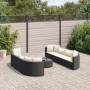 Garden sofa set with 9-piece black synthetic rattan cushions by , Garden sets - Ref: Foro24-3308424, Price: 610,70 €, Discoun...