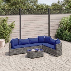 7-piece garden sofa set with gray synthetic rattan cushions by , Garden sets - Ref: Foro24-3308383, Price: 420,11 €, Discount: %