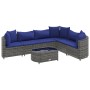 7-piece garden sofa set with gray synthetic rattan cushions by , Garden sets - Ref: Foro24-3308383, Price: 426,53 €, Discount: %