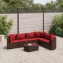 7-piece garden sofa set with brown PE rattan cushions by , Garden sets - Ref: Foro24-3308381, Price: 420,83 €, Discount: %