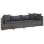 Garden sofa set 4 pieces with gray synthetic rattan cushions by , Garden sets - Ref: Foro24-3308458, Price: 256,99 €, Discoun...