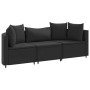 Garden sofa set with cushions 3 pcs synthetic black rattan by , Garden sets - Ref: Foro24-3308451, Price: 208,74 €, Discount: %