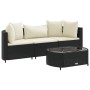 4-piece garden sofa set with black synthetic rattan cushions by , Garden sets - Ref: Foro24-3308360, Price: 244,46 €, Discoun...