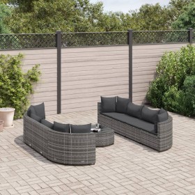 Garden sofa set with 9-piece synthetic rattan gray cushions by , Garden sets - Ref: Foro24-3308426, Price: 545,12 €, Discount: %