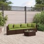 5-piece garden dining set with brown synthetic rattan cushions by , Garden sets - Ref: Foro24-3308374, Price: 415,42 €, Disco...