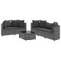 Set de muebles de jardín 6 pzas y cojines ratán sintético gris de , Conjuntos de jardín - Ref: Foro24-3308418, Precio: 387,36...