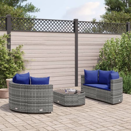 Garden sofa set with 5-piece synthetic rattan cushions in gray. by , Garden sets - Ref: Foro24-3308447, Price: 331,99 €, Disc...