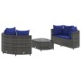 Garden sofa set with 5-piece synthetic rattan cushions in gray. by , Garden sets - Ref: Foro24-3308447, Price: 331,82 €, Disc...