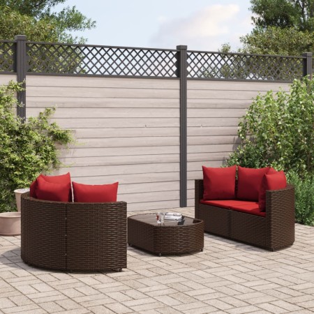 5-piece garden dining set with brown synthetic rattan cushions by , Garden sets - Ref: Foro24-3308445, Price: 332,88 €, Disco...