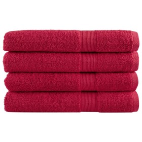 Premium towels 4 units 100% cotton red 100x200 cm 600 gsm by , Towels - Ref: Foro24-137414, Price: 92,99 €, Discount: %