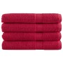 Toallas premium 4 uds 100% algodón rojo 100x200 cm 600 gsm de , Toallas - Ref: Foro24-137414, Precio: 92,34 €, Descuento: %