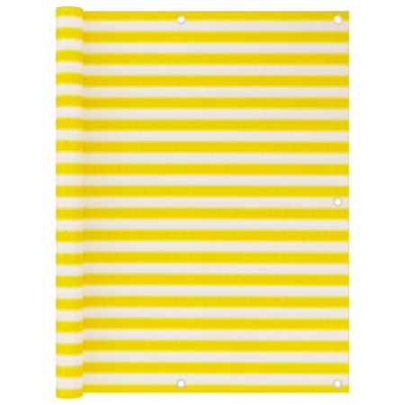 Toldo para balcón HDPE amarillo y blanco 120x500 cm de vidaXL, Sombrillas - Ref: Foro24-310882, Precio: 13,95 €, Descuento: %