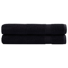 Premium towels 2 units 100% cotton black 100x200 cm 600 gsm by , Towels - Ref: Foro24-137437, Price: 50,55 €, Discount: %