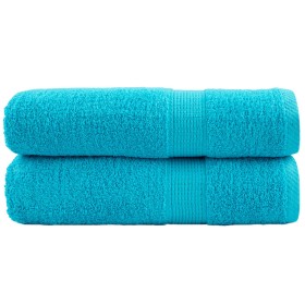 Hand towels 2 units 100% cotton turquoise 50x100 cm 600 gsm by , Towels - Ref: Foro24-137449, Price: 16,99 €, Discount: %