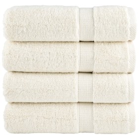 4 cream-colored 100% cotton bath towels, 70x140 cm, 600 gsm by , Towels - Ref: Foro24-137477, Price: 47,99 €, Discount: %