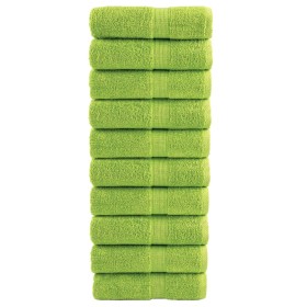 Guest towels 10 units, apple green cotton, 30x50 cm, 600 gsm by , Towels - Ref: Foro24-137496, Price: 25,58 €, Discount: %