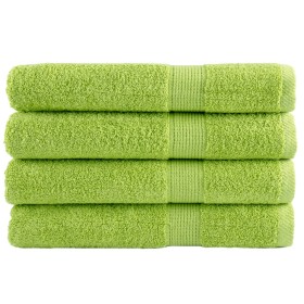 Sauna towels 4 units apple green cotton 80x200 cm 600 gsm by , Towels - Ref: Foro24-137507, Price: 74,99 €, Discount: %